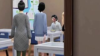 Sims porno features bully revenge turning into unexpected femdom fight