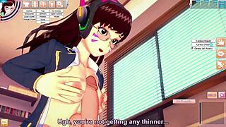 D Va Parody Babe Rides Cock In Cowgirl Position While Sucking Deepthroat