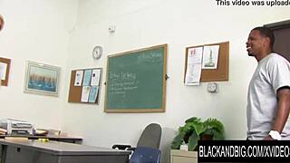 A well Endowed student get feels abound by the voluptuous black teacher Kelli Staxxx in fishnets