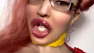 Goddess in glasses gives jerk off instructions.