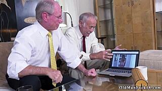 horny old man jerking to ivy's massive tits