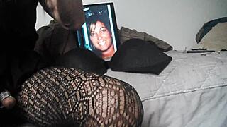 girl in pantyhose masturbates alone 😊