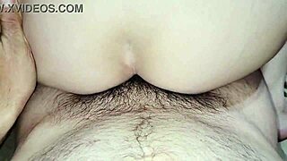 wife's wet hairy asshole gets intense quick anal fucking in bdsm quickie