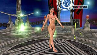 I love this animated 3d cartoon of cute indian girl posing and masturbating with banana