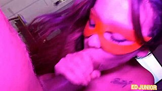 Mysterious Dancer Deepthroats Monster Cock in Lingerie - Orgasms Riding?