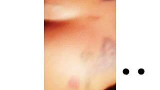 Npleasures bends over to show new ass tattoo