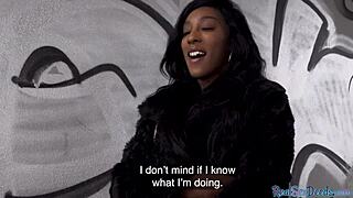 ebony gets fucked public then sucks cock