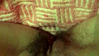 Girl shaves her hairy pussy and anus close up