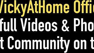 Wow! Vicky Vette sucks cock while dildoing her pussy!