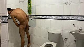 Gay cousin's boyfriend enters bathroom and fucks after excitement