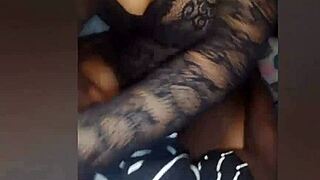 African amateur takes big black cock doggy on big ass