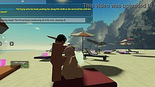 Sucking Huge Monster Cock On Beach In Roblox