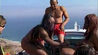 Black Tushy Meets Pink Pussy in Wild Scene