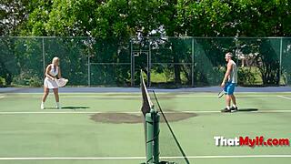 Milf Mellanie Monroe plays a daring game for nut and loses big