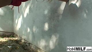 hot blonde milf's park threesome contrasts quiet day