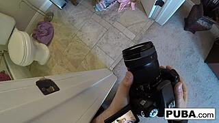 Brett rossi teases with big tits in motel