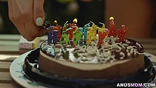 Sam Bourne's birthday gift: Cherry Kiss's anal pleasure as stepmom