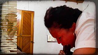 Latina Deepthroats Monster Cock, Loves Stomach Juice On Meat