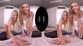 vrhush naughty threesome with lola myluv and stacy cruz, blonde big tits fucking.