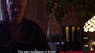 Sexy milf getting whipped on her back during bdsm