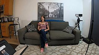 Gracie Mayy Casting POV Interview with Brunette Babe