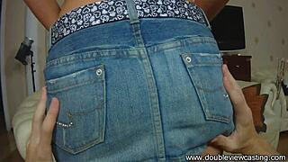 Chiara admires and sucks shaved russian dick in hardcore double casting