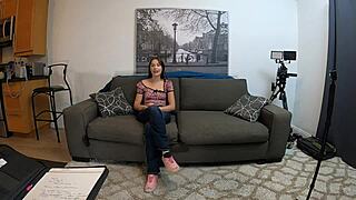 Gracie Mayy Casting POV Interview with Brunette Babe