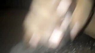 He jerks his cock at midnight in homemade gay video.