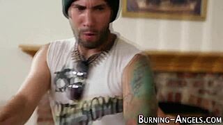 Hardcore sex gets a messy facial after tattooed punk