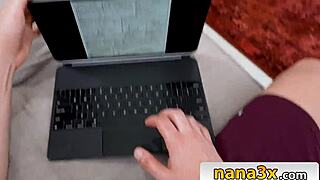 Two milfs seduce and fuck step-grandson in threesome