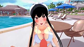 Yor Forger in Bikini Pool Fantasy Scene