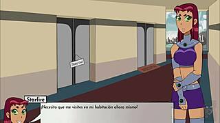 I’m breaking starfire’s tight ass with beast girl while raven waits for her turn in 18titans chapter 3 spanish