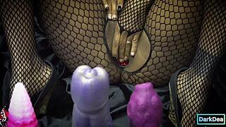 A kinky cream pie fetish session with Dominatrix Dark Dea