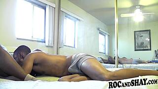 Passionate anal sex in front of the mirror enjoyed by African couple