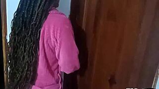 Stepsister takes advantage watching porn in brother's room