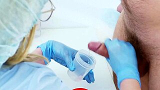 Nurse Helps With Prostate Massage And Semen Analysis