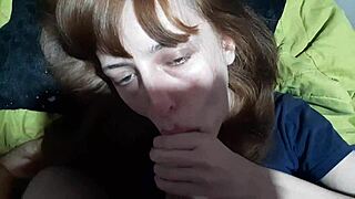 Teen sucks stepbrother's cock in wild amateur action at home