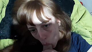 Teen sucks stepbrother's cock in wild amateur action at home