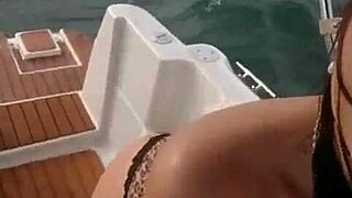 hot trans woman fucks hard on the boat