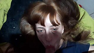 Teen sucks stepbrother's cock in wild amateur action at home