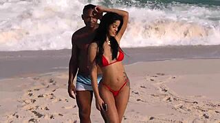 shayene samara meets a friend on barra beach for a casual walk