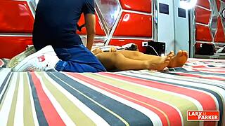 peruvian young 18+ perla rica gets full body massage with fingering in vagina