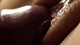 Pussy fucking close-up leads to wet creampie orgasm