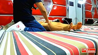 peruvian young 18+ perla rica gets full body massage with fingering in vagina