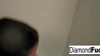 diamond decides to get wet and wild in the shower