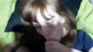 Teen sucks stepbrother's cock in wild amateur action at home