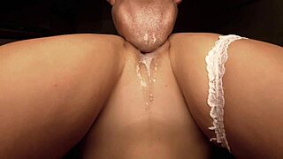 Maid soaked from intense wet pussy licking session