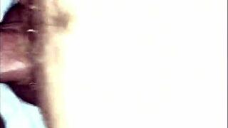 Chubby transsexual woman receives bareback anal penetration intensely