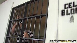 Jenna Moretti gives blowjob to huge black cock in interracial sex!