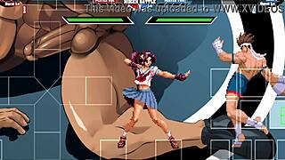 Joe Higashi Fucks Athena Asamiya in Doggystyle and Missionary with Creampie